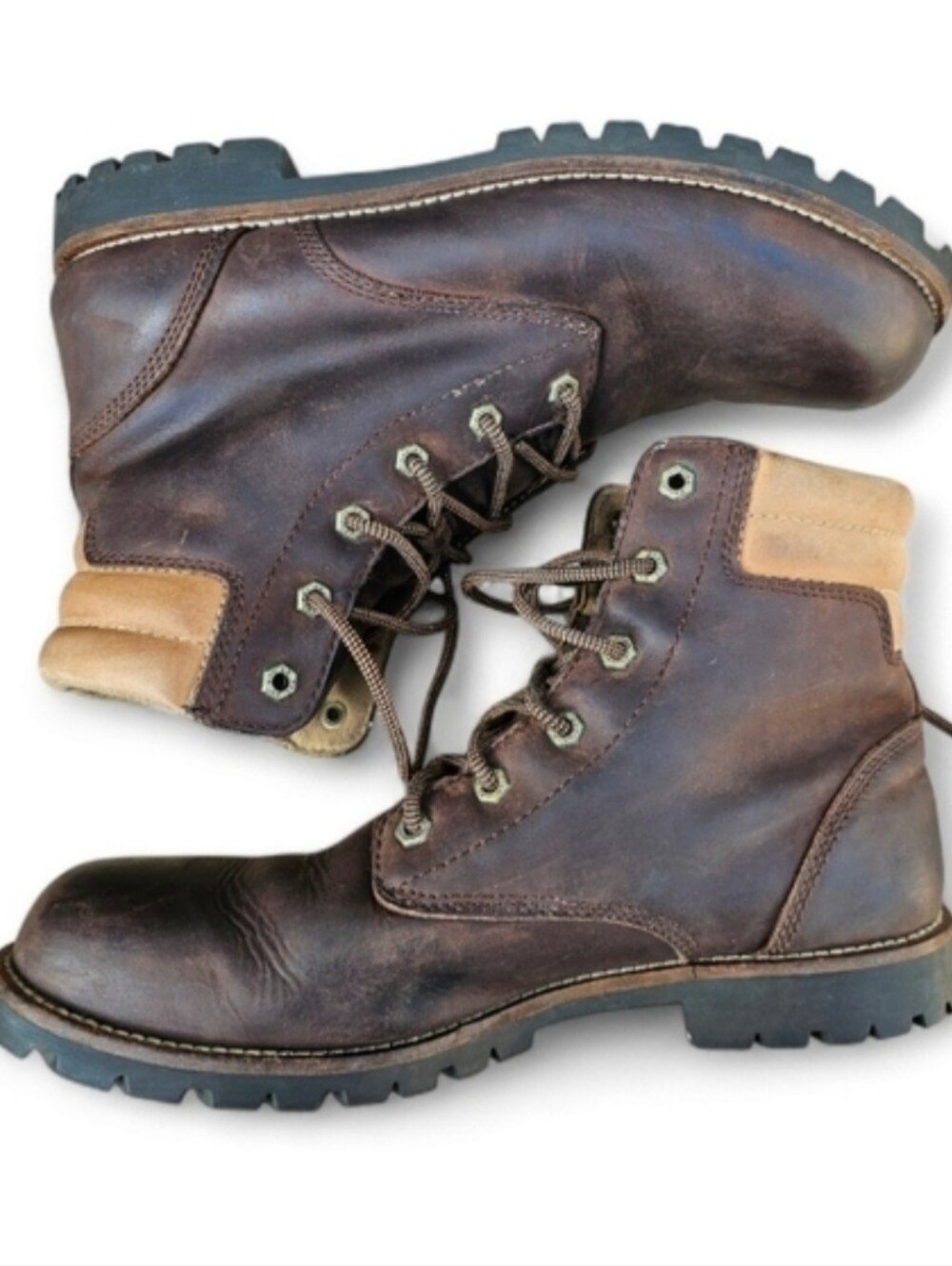 Kodiak Men's Brown Fall Leather Lace-Up Waterproof Work Boots Lug Sole, Size 12